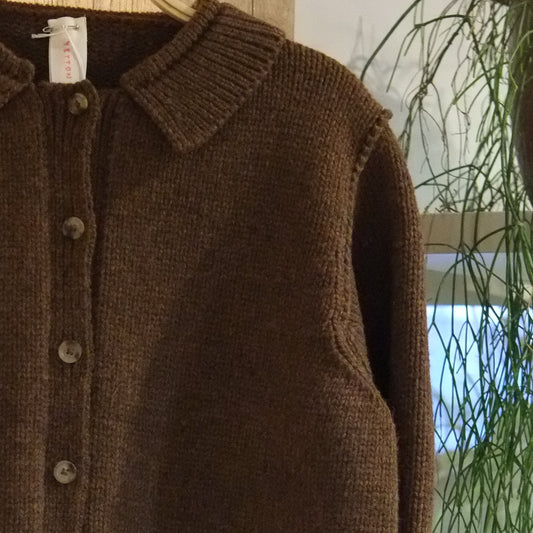 Yetton - Collared Cardigan In Tobacco