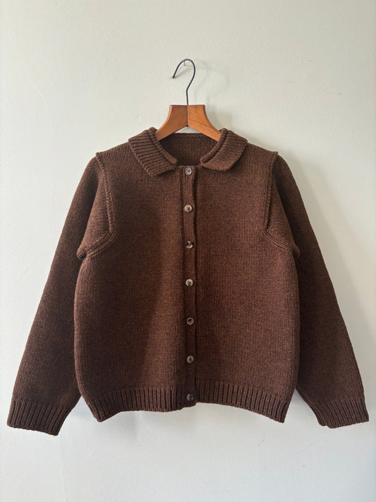 Yetton - Collared Cardigan In Tobacco