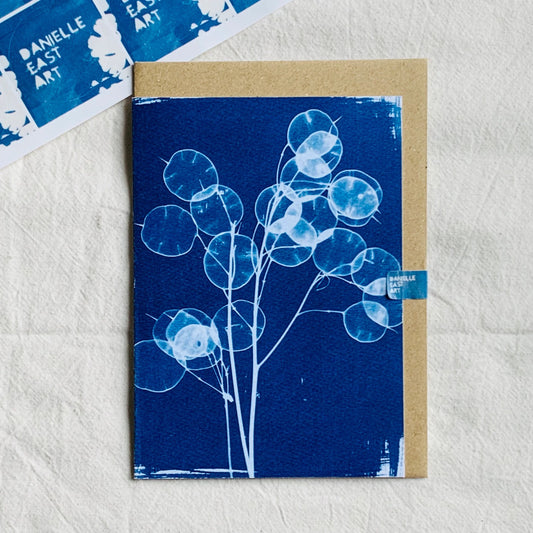 Danielle East - Honesty Cyanotype Greetings Card