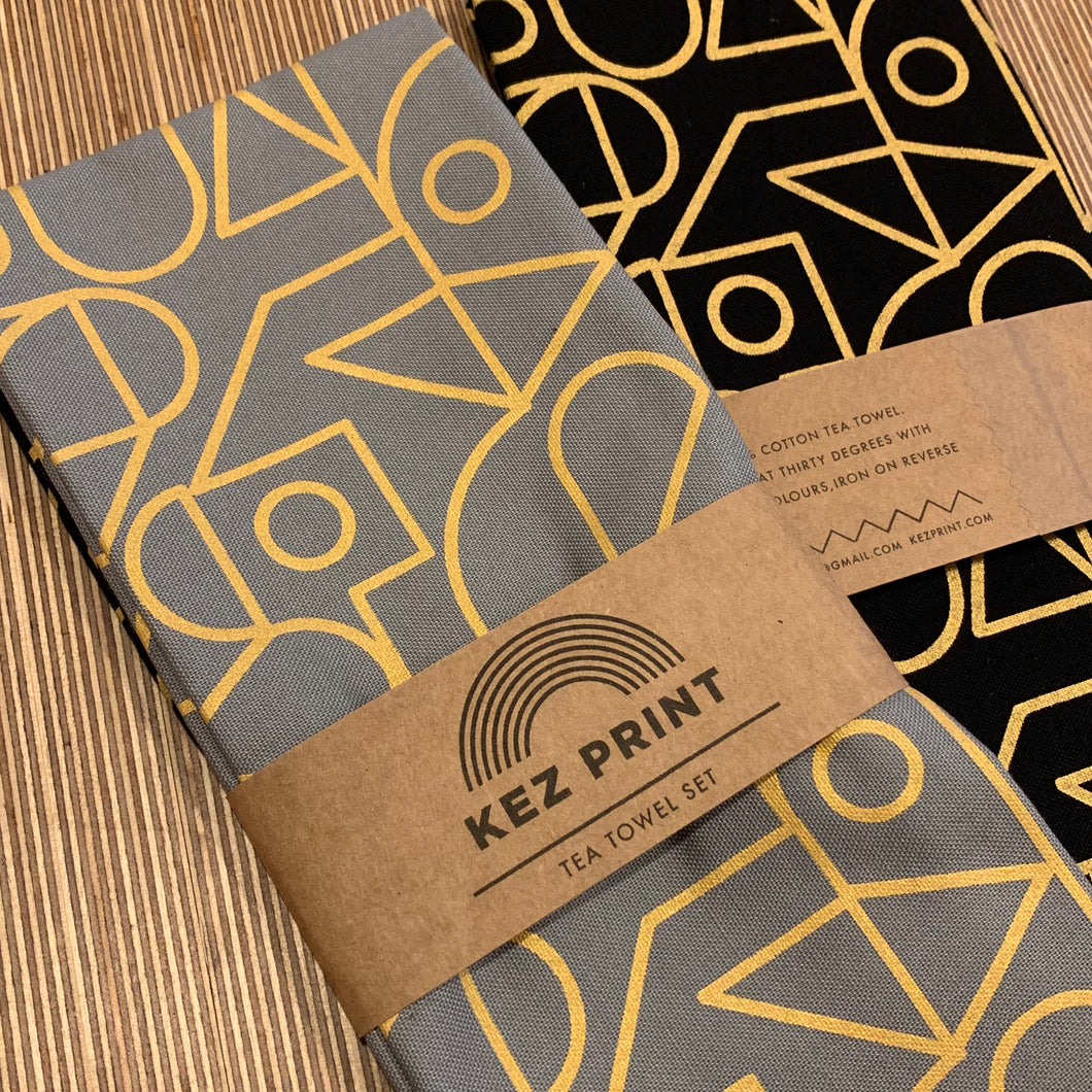 Kez Prints - Geo Print Tea Towel Set