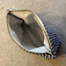 Load image into Gallery viewer, Love And Squalor - Navy Gingham Toiletries Bag
