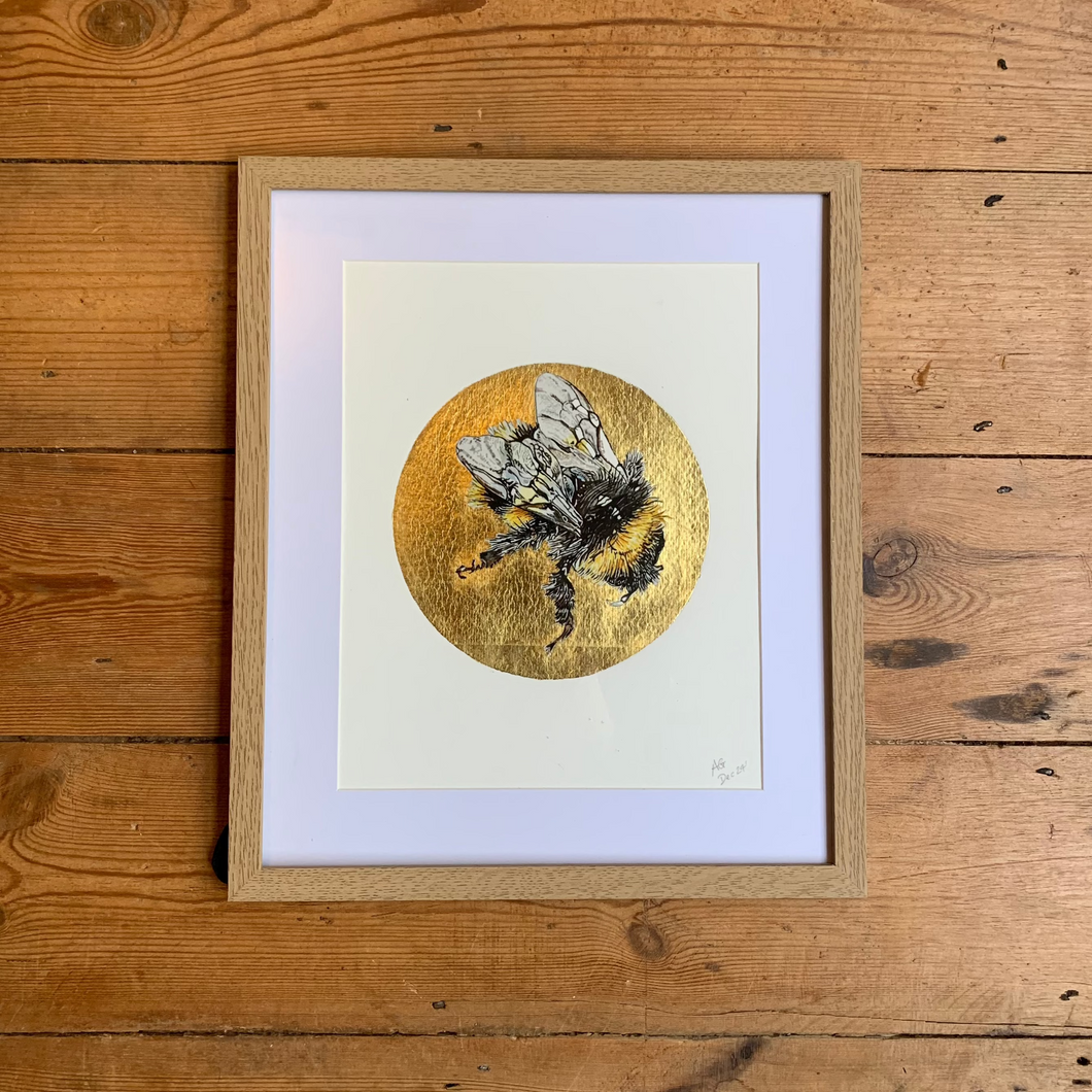 Aimee Gallagher - Bumble Bee Gilded Glicee Print