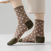 Load image into Gallery viewer, Happy Knits - Mulberry Silk Blend Socks In Brown With Pink Dots
