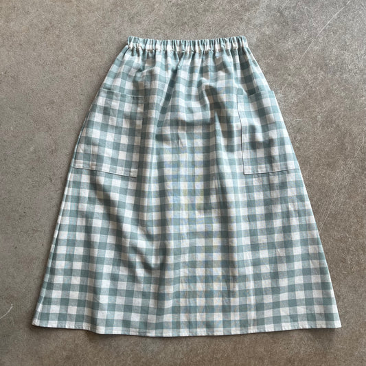 Seen Studio - Skirt With Pockets In Seafoam Check