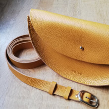Load image into Gallery viewer, Willow Leather - Half Moon Mini Bag In Textured Yellow
