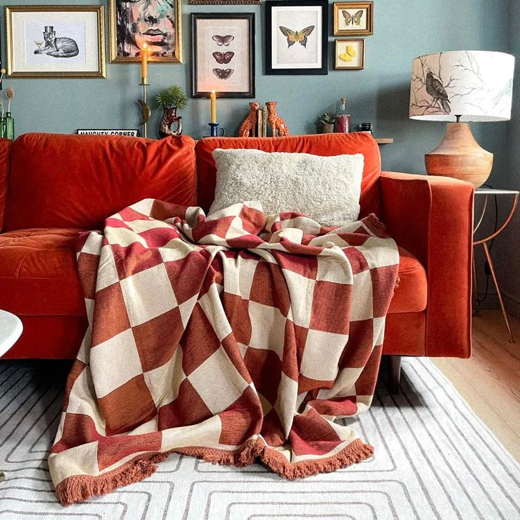 What The Mood - Recycled Cotton Blanket In Terracotta