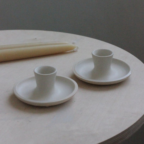 Eleanor Torbati Ceramics White Tapered Stoneware Candle Holder | Atwin Store UK