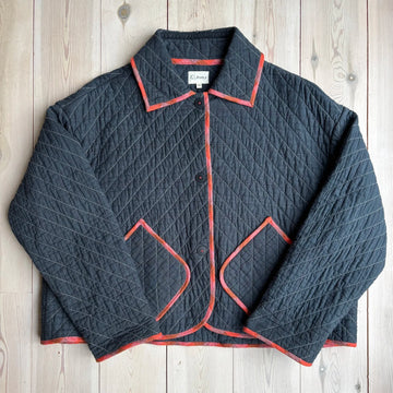 O Moon - Grey Patchwork Back Quilted Jacket
