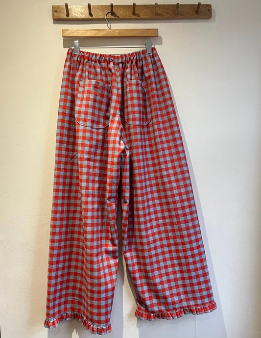 Love & Squalor - Penny Trousers In Blue And Red Gingham