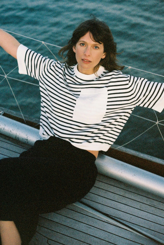Charl Knitwear - Winterton Striped T Shirt In Cotton And Merino Blend