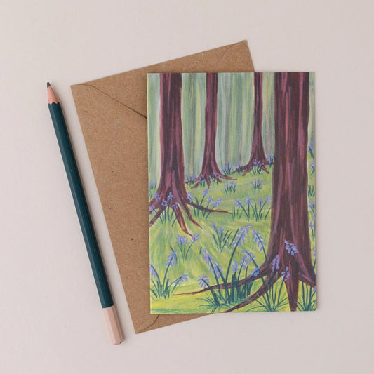 Joy Jen Studio - British Bluebell Woodland Greetings Card