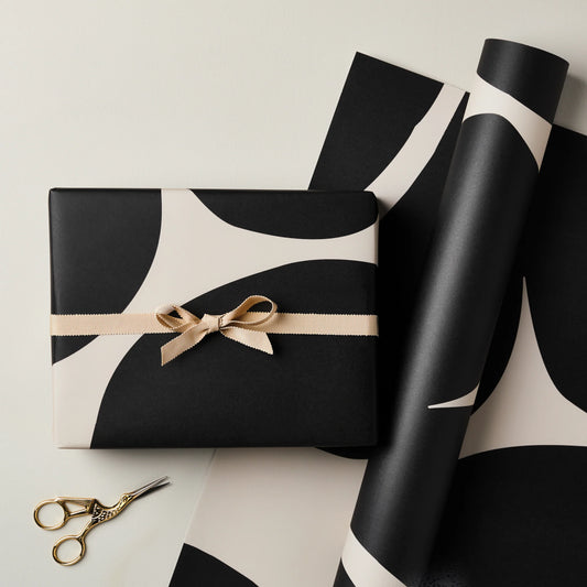 Ink & Bloom Abstract And Cream Floral Gift Wrap