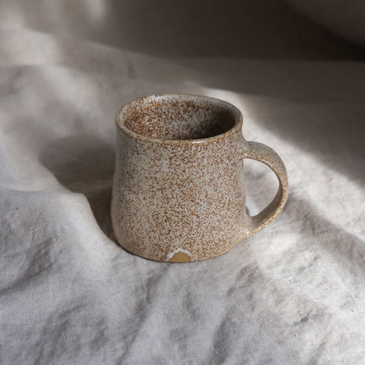 white mug vessel coffee cup speckled