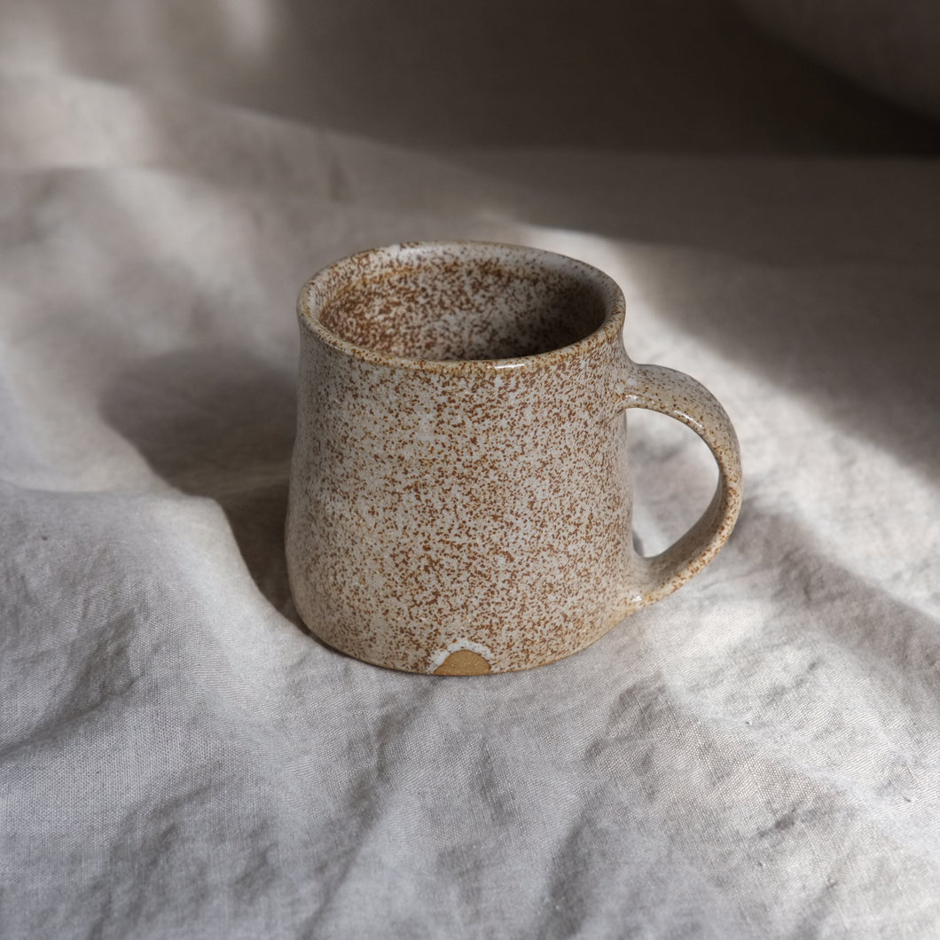 white mug vessel coffee cup speckled
