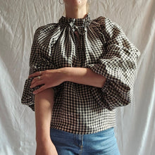 Load image into Gallery viewer, Clement House - The Lulu Top in Ecru/Black Gingham

