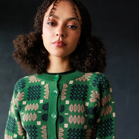 Mabli - Carthen Neat Cotton Cardigan In Wicked