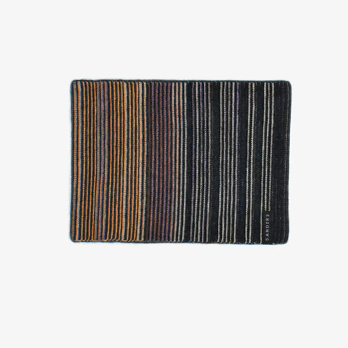 A striped cowl on a white background 