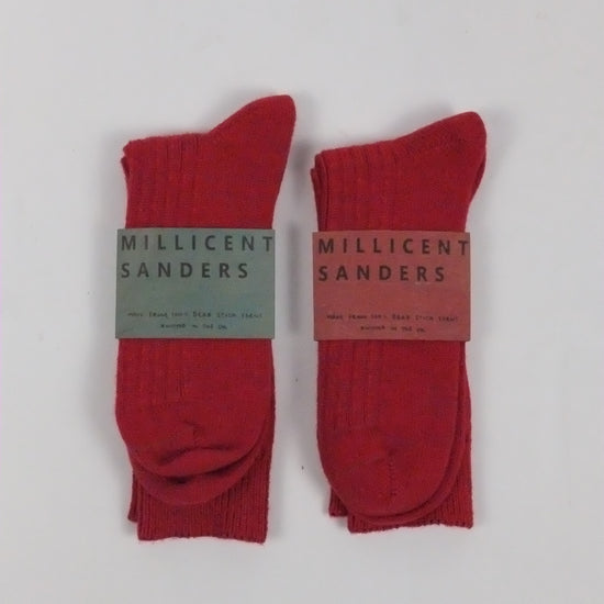 Red socks on a white background