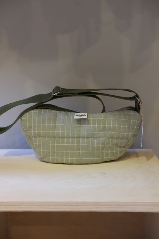 Nova Studio - Quilted Cross Body Bag in Khaki Check