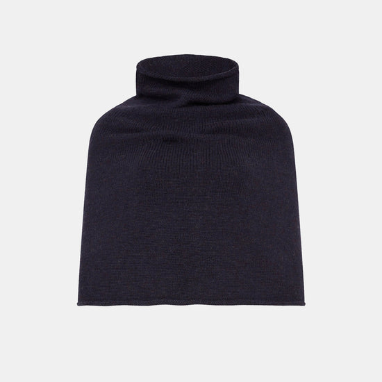 A navy poncho on a white background 