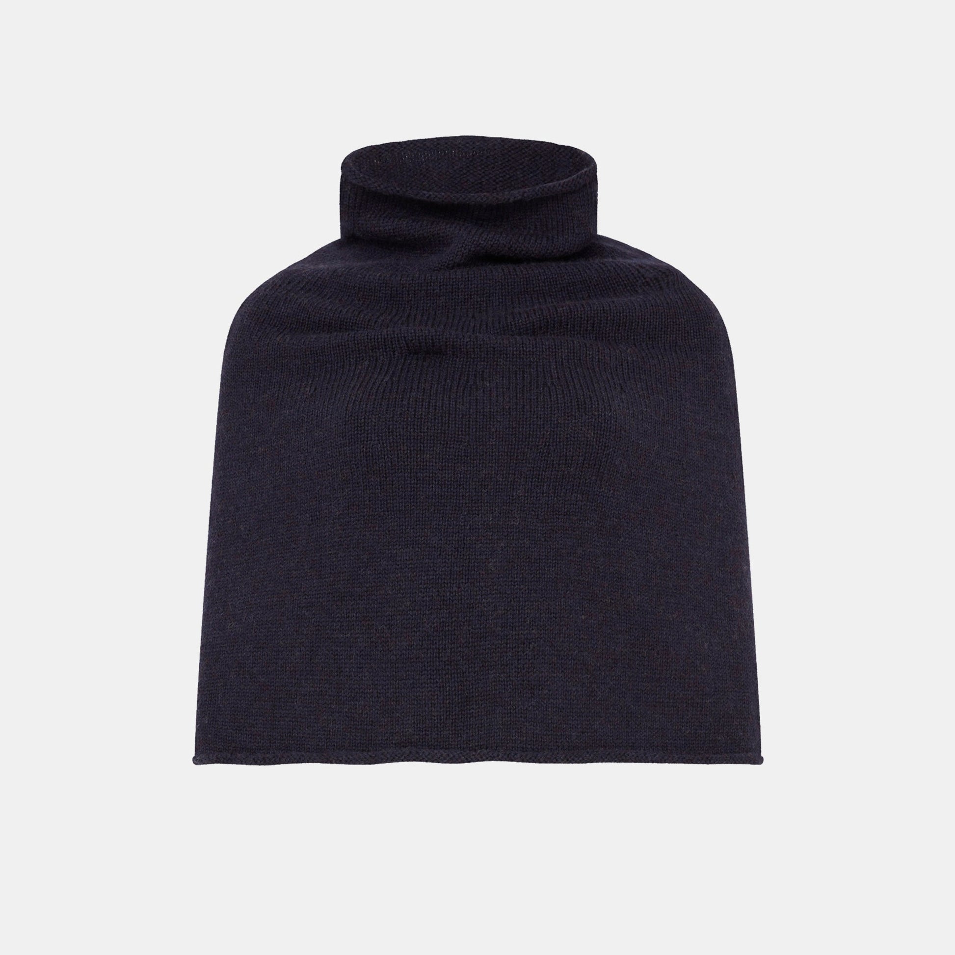 A navy poncho on a white background 