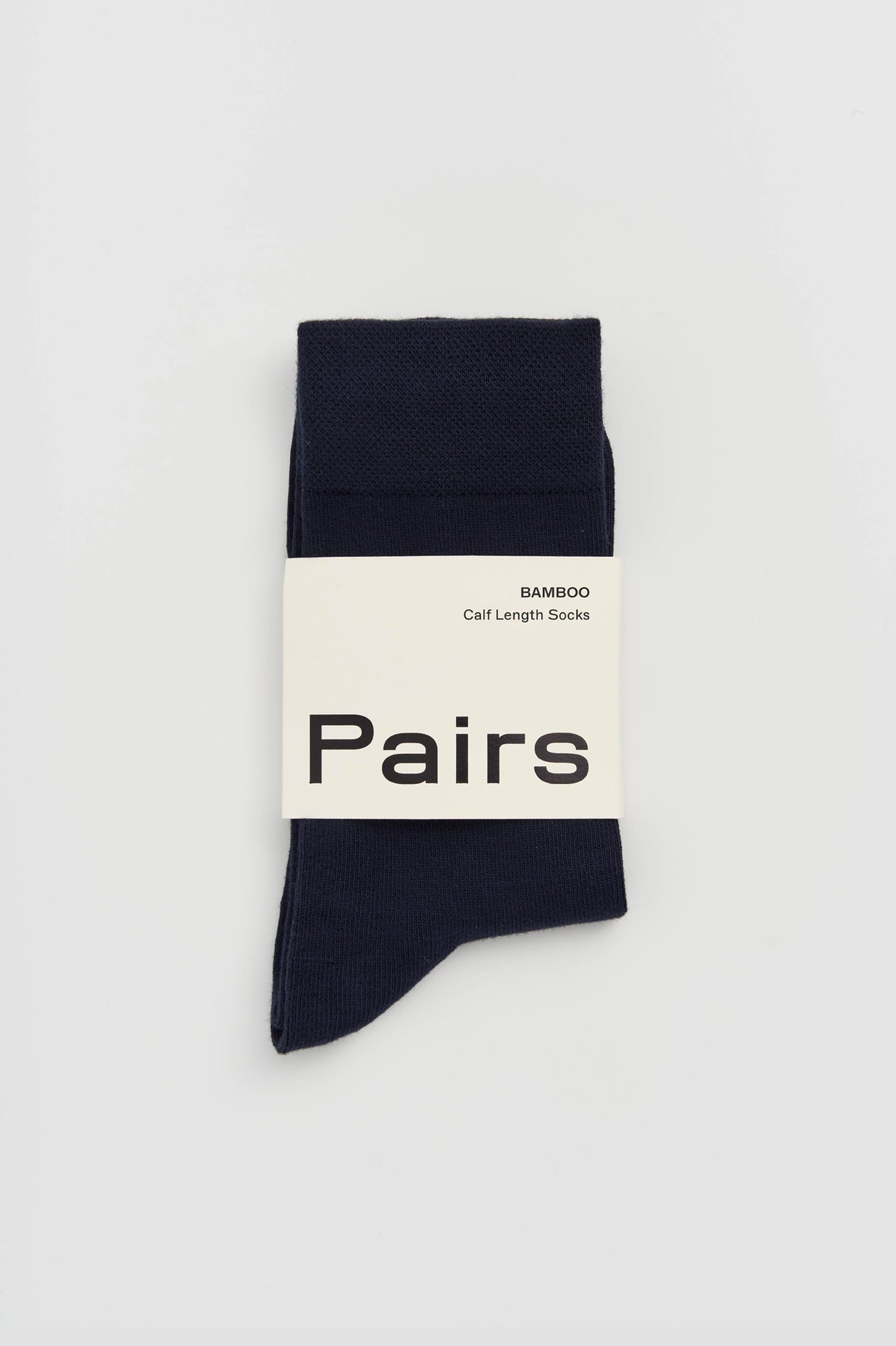 Inky black socks on a light white  background