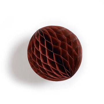 Brown paper honeycomb ball on a white background