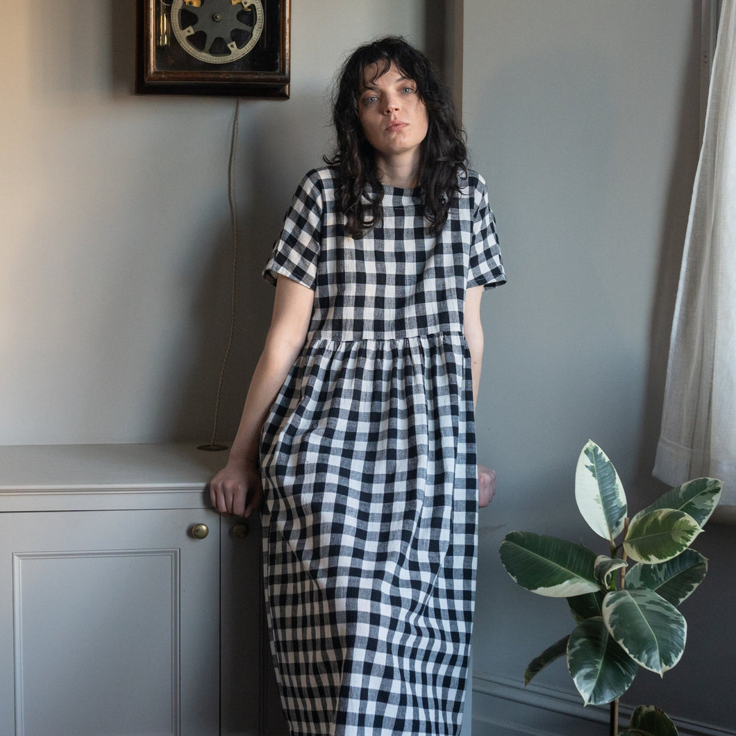 Elwin - Rosa Dress In Black And White Check