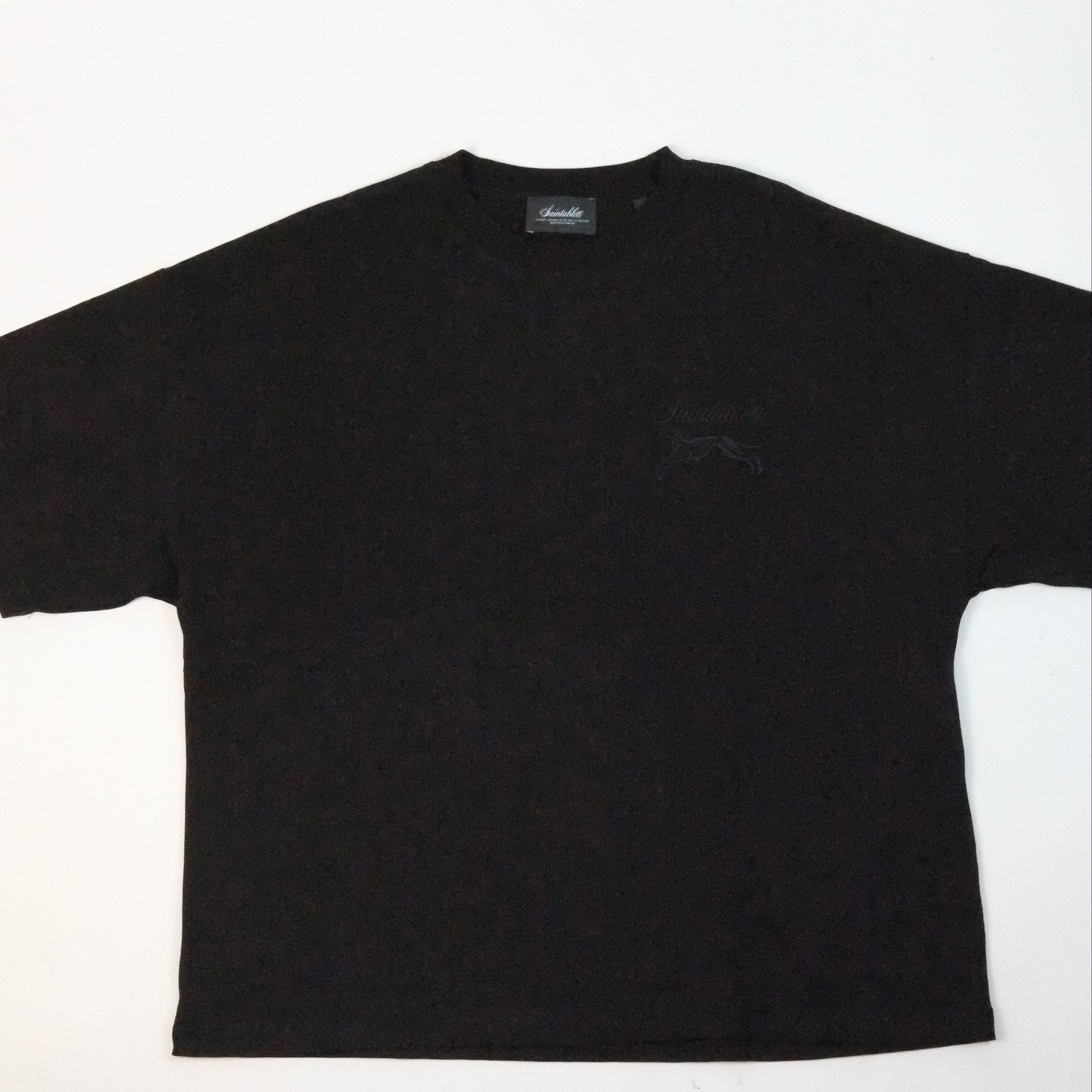 Black t-shirt on a white background