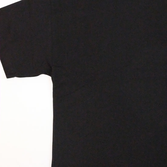 Black t-shirt on a white background