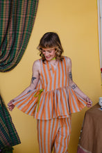 Load image into Gallery viewer, Tapuh Clothing - Sleevless Cloud 9 Top In Satsuma Stripe
