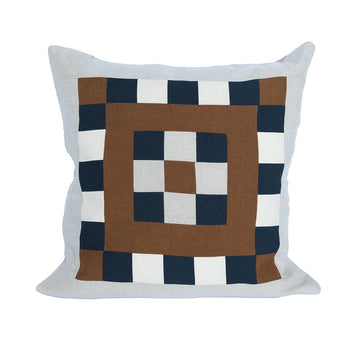Decorative pillow with a geometric pattern on a white background