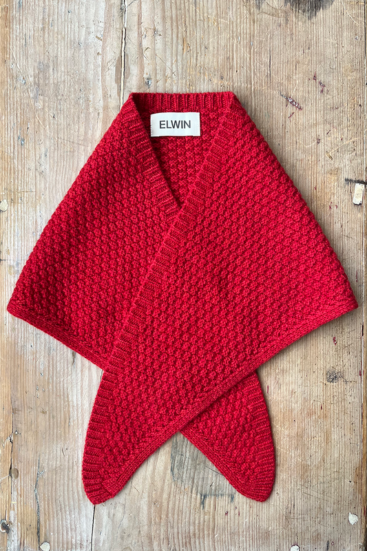 Elwin - Coniston British Wool Triangle Scarf In Red