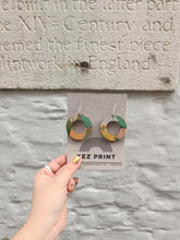 Load image into Gallery viewer, Kez Print - Kate Circle Screen Printed Ply Wood Earrings
