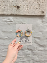 Load image into Gallery viewer, Kez Print - Kate Circle Screen Printed Ply Wood Earrings
