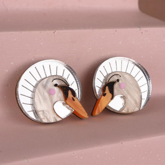 Lou Clarke - Small Sunset Swan Studs