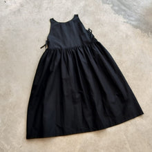 Load image into Gallery viewer, Rosana Exposito - Ribbon Tie Midi Dress In Black Cotton Gabardine
