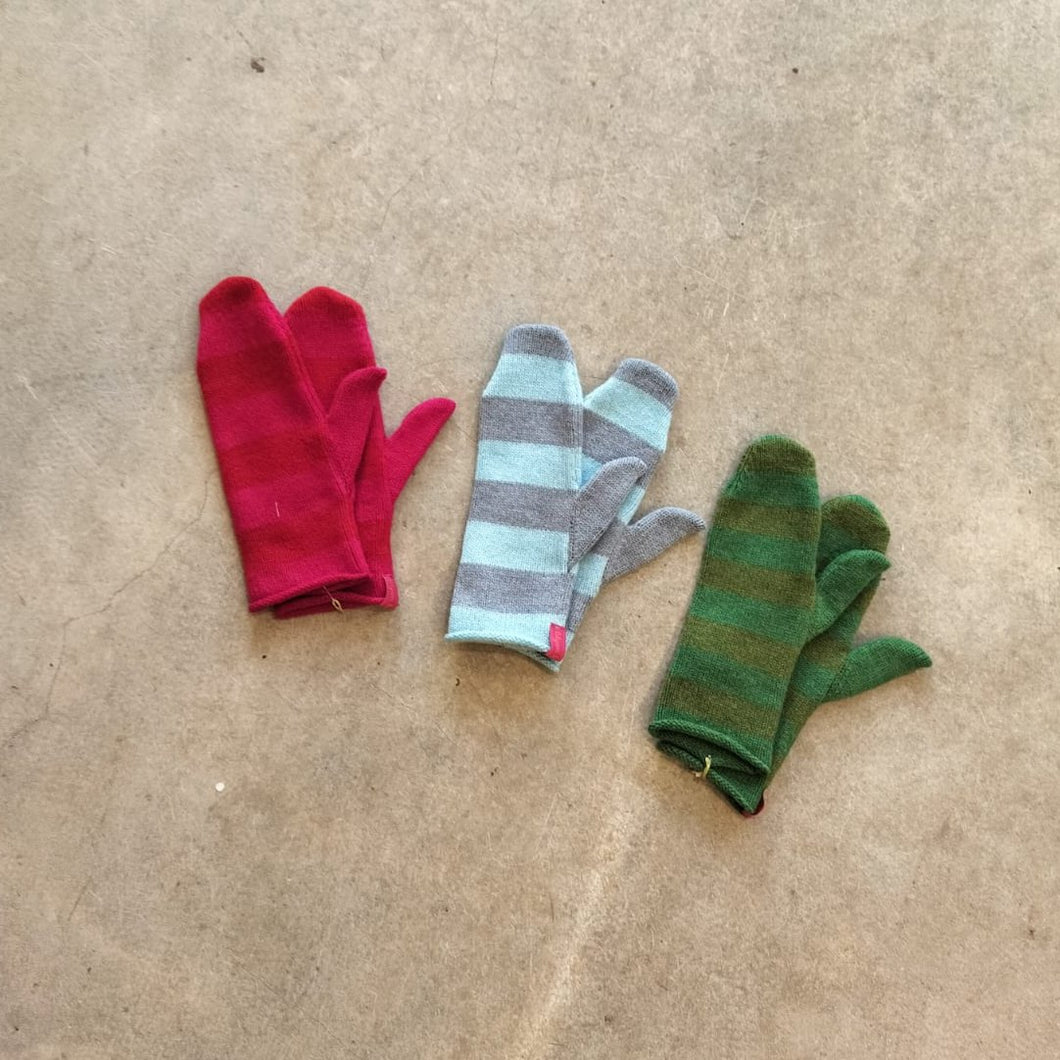 Lily Em Knitwear - Stripped Wool Mittens