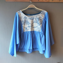 Load image into Gallery viewer, Frea Vintage - Romantic Blouse In Blue | Atwin Store UK
