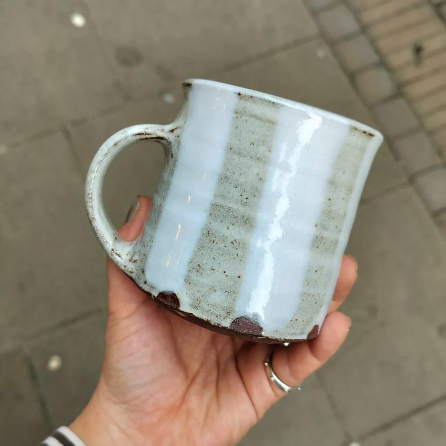 Lily Pearmain - White Stripe Glaze Mug