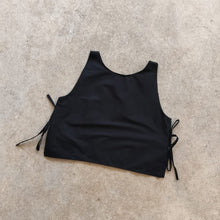 Load image into Gallery viewer, Rosana Exposito - Ribbon Tie Vest In Black Cotton Gabardine
