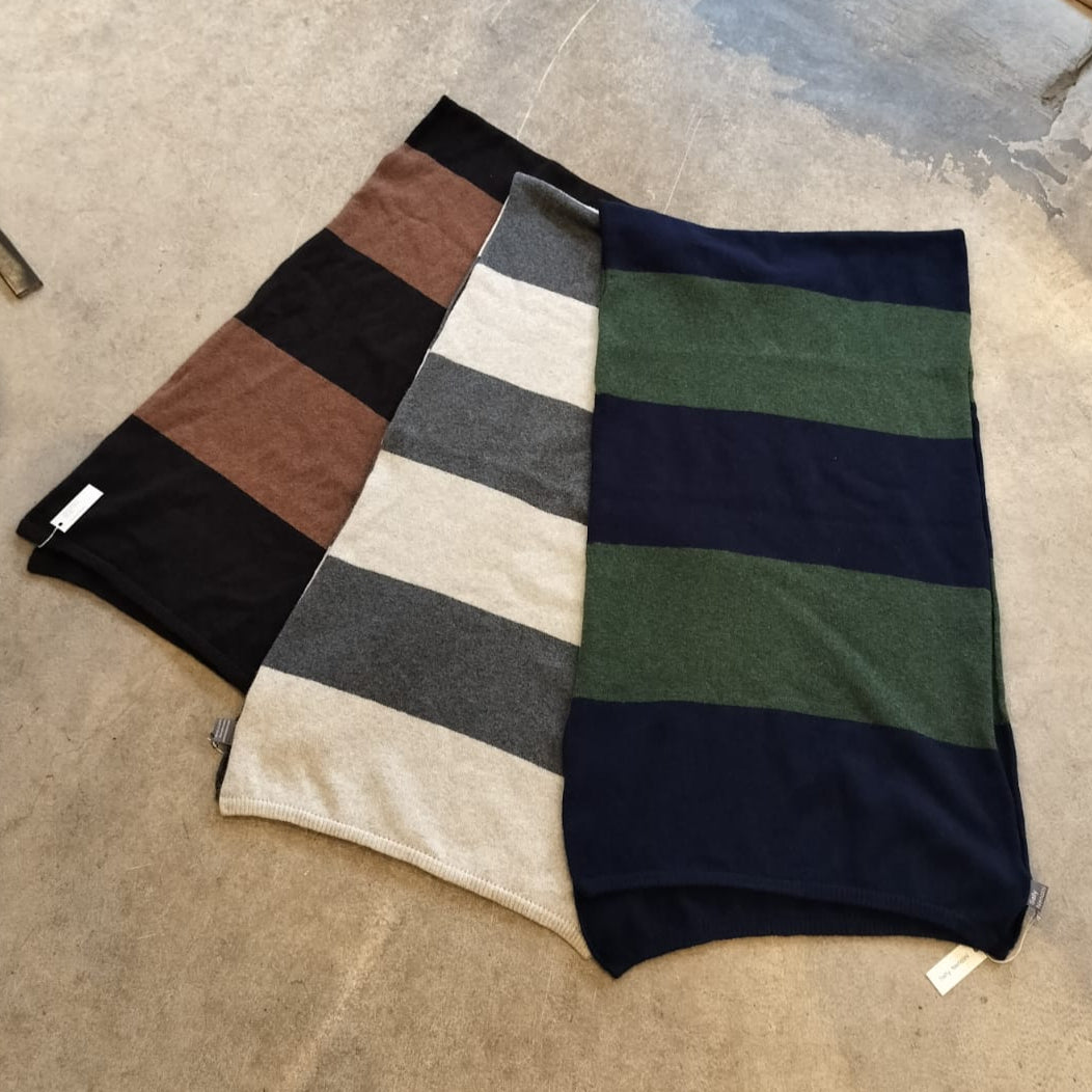 Sally Nencini - Lambswool Striped Blanket Scarves