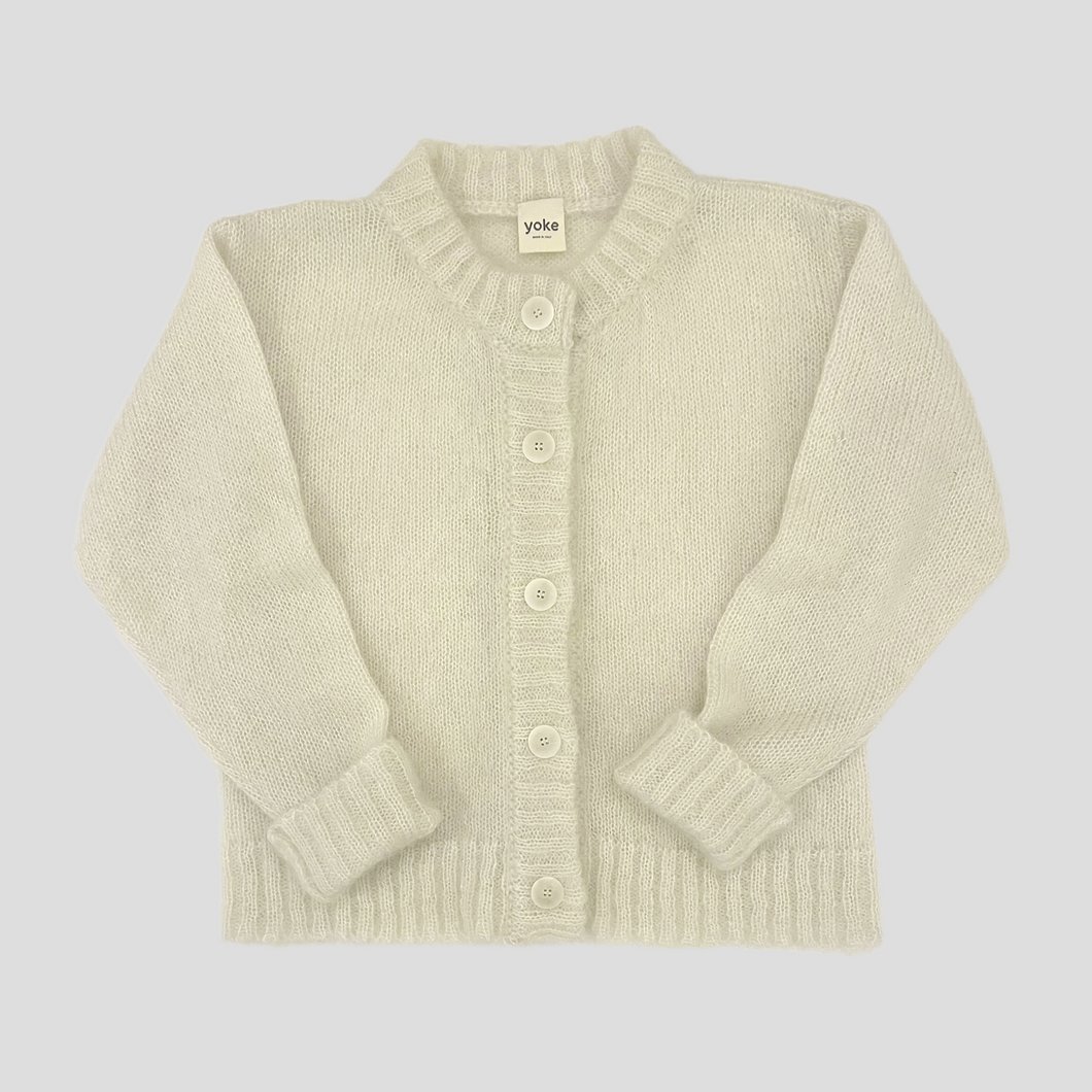 Yoke Studio - Brushed Mohair Cardigan In Cream