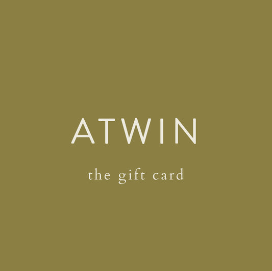 Green background with 'ATWIN' and 'the gift card' text