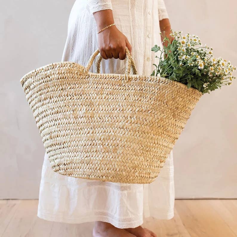 Moroccan Woven Shopping Basket