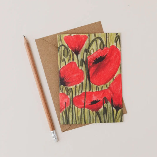 Joy Jen Studio - Poppy Flower Greetings Card