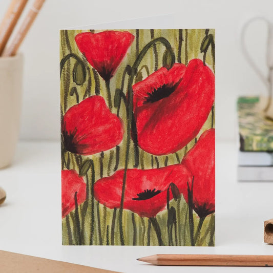 Joy Jen Studio - Poppy Flower Greetings Card