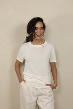 Load image into Gallery viewer, Lora Gene - Silk Tee In Ivory
