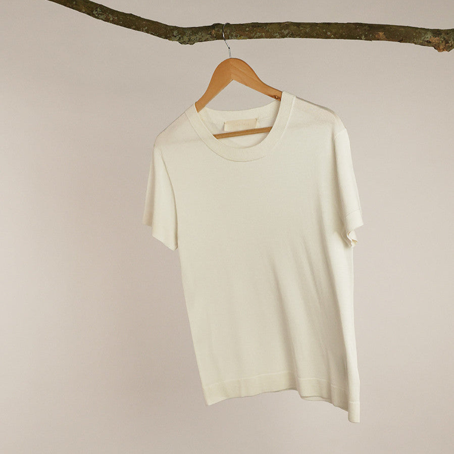 Lora Gene - Silk Tee In Ivory