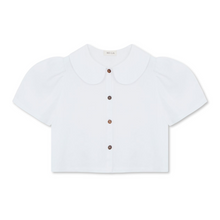 Load image into Gallery viewer, Má + Lin - Frances Cropped Blouse In White Linen
